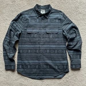 Men's Blue Aztec Print Button Up